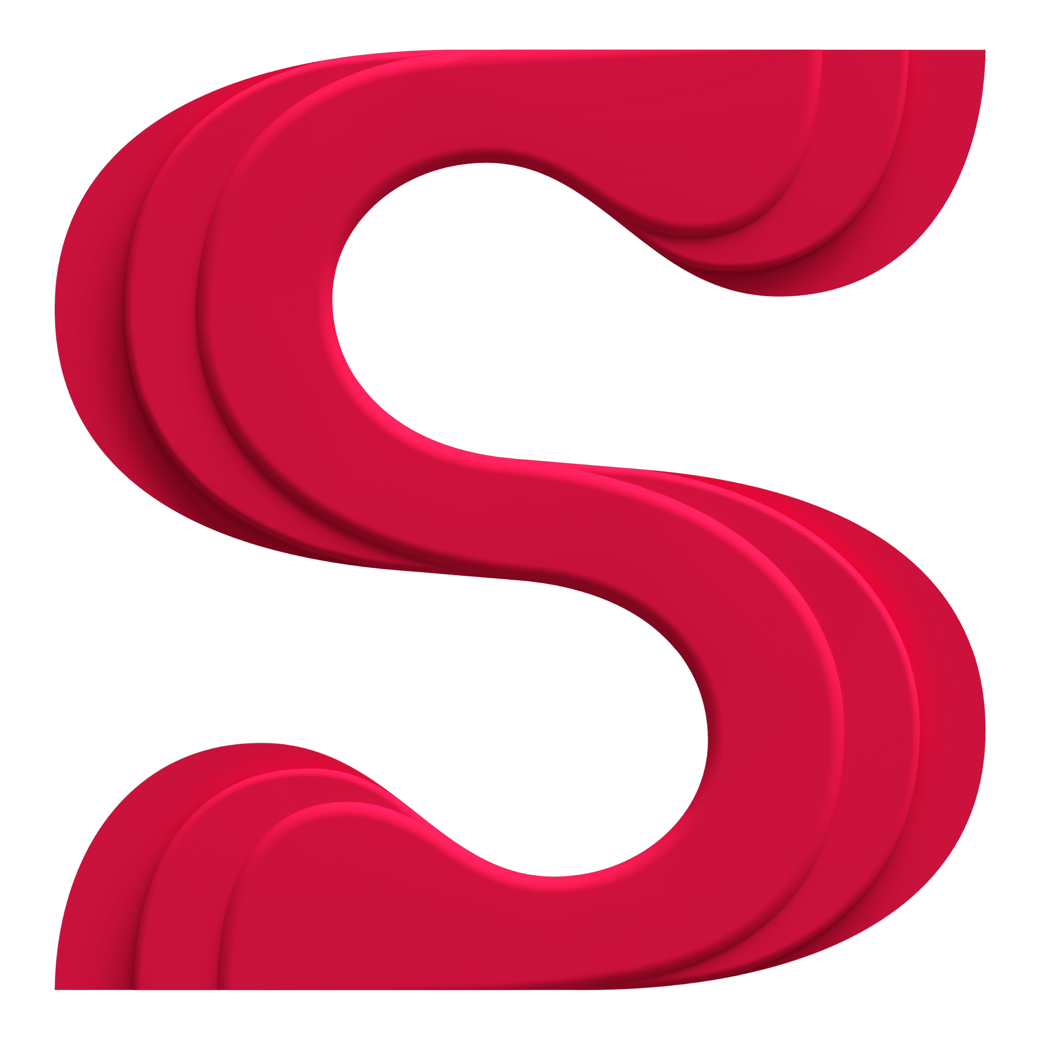 Red, layered upper half of the new Splendid Spoon 'S' logo